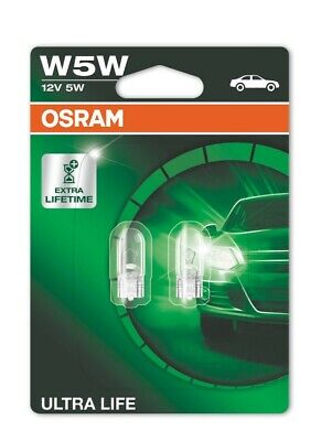 coppia lampade lampadine  Osram Ultra Life 2825ULT-02B W5W W2.1x9.5d 12V 5W