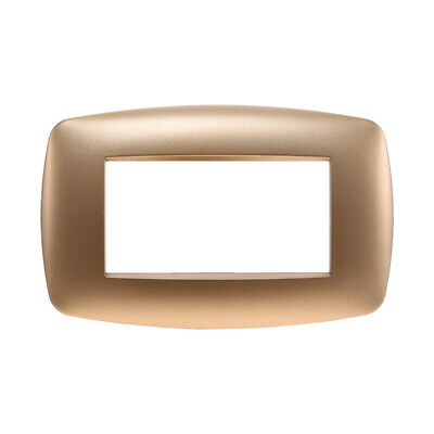 ETTROIT Placca Slim Serie Space 4P Colore Oro Compatibile Con Bticino Living