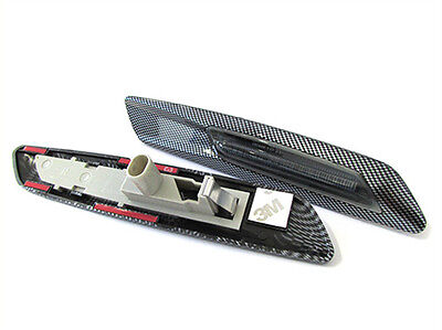 Kit Freccia Laterale a Led Side Marker 3D Carbonio Lente Fume  E81 E82 E87 E8