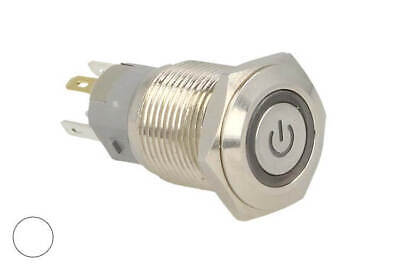 Interruttore Pulsante Bilanciere Rotondo 5 Pin Metallo Con Spia Led Bianco
