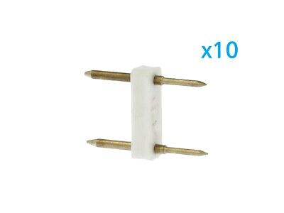 10 PZ Spina Da 2 Pin Passo 12mm Per Connessione Bobina Striscia Led Mono Colore