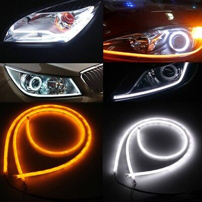 Coppia Tubo Neon Striscia Led Auto 60cm Flessibile Freccia Sequenziale tuning