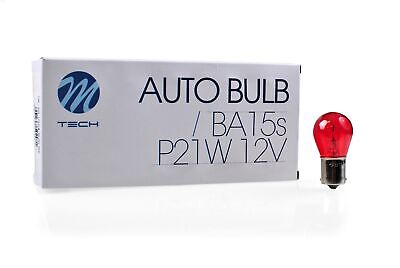 LOTTO DI 10 PEZZI Lampada M-TECH BA15s 12V 21W S25 ROSSO