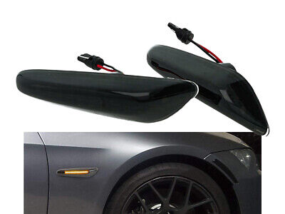 Kit Freccia Laterale a Led Side Marker Lente Nero Fume Luce Bianco Per E46