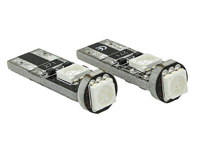 Lampada Led Canbus T10 W5W 3 Smd 5050 12V Colore Blu No Polarita No Errore
