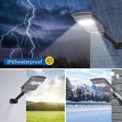 Lampione Solare a LED 50W Luce Fredda 6500K IP65 con Sensore di Movimento e