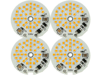 4 PZ Scheda Led AC 220V 5W Bianco Caldo 3000K Piastra Led Plate Modulo Diametro