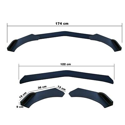 Lip splitter universale nero, viti incluse.