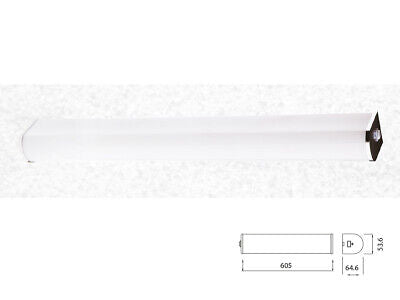 Applique Lampada Led Da Parete Moderna 10W Tappo Cromato Lunghezza 605mm 6400K