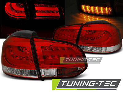 FANALI POSTERIORI A LED A BARRA ROSSO WHIE per GOLF 6 10.08-12