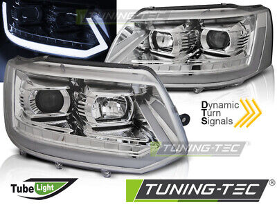 HEADLIGHTS TUBE LIGHT CHROME SEQ fits T5 2010-2015