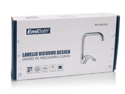 Kit Rubinetto Design Ricurvo Miscelatore Misura 280x220mm Colore Argento