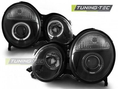 Coppia Fari Fanali Tuning Anteriori W210 Classe E 06.99-02 ANGEL EYES Nero H7