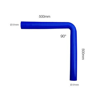 Curva blu 90°Manitor id.51mm l.500mm silicone rinforzato a 4 strati