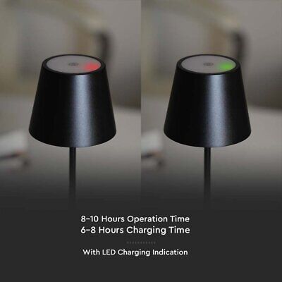 Lampada abat jour LED Tavolo 2W Nero Alluminio Ristorante pub carica Wireless