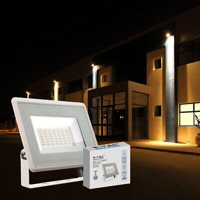 Faro Led Flood Light 30W 2510lm IP65 Slim 150x122x27mm Carcassa Bianca Luce