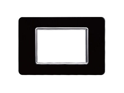 ETTROIT Placca In Vetro Serie Starlight 3P Colore Nero Compatibile Con Vimar