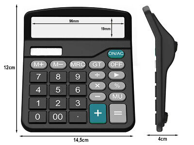 Calcolatrice da Tavolo per Ufficio Tastiere Grande Ampio Display LCD 15X12cm