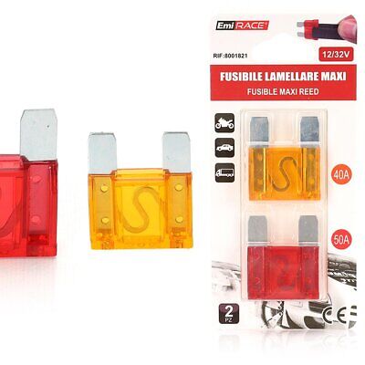 2 Fusibili Piatti Grande Maxi Reed 40A+50A 34,2X29,2X8,9mm