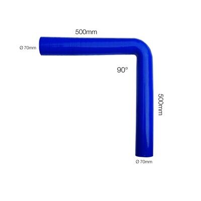 Curva blu 90°Manitor id.70mm l.500mm silicone rinforzato a 4 strati