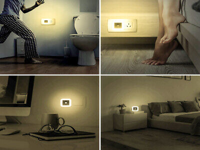 Lampada Luce Led Notturna Quadrato Segnapasso con Sensore Crepuscolare Bi