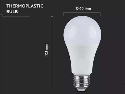 Lampada Led E27 A60 9,5W 1521lm Bianco Freddo 6400K 160LM/W Massimo Risparmio