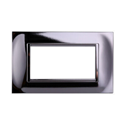 ETTROIT Placca Plastica Quadrata Serie Space 4P Colore Cromato Lucido
