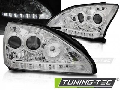 Coppia Fari Fanali Anteriori Tuning RX 330 / 350 03-08 TUBE LIGHT Cromato