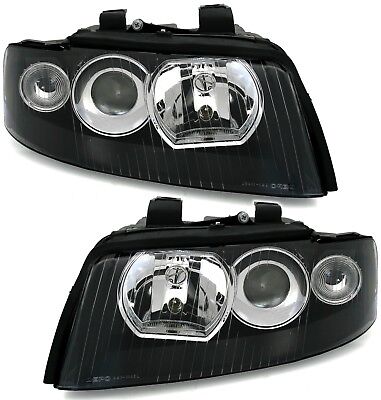 Coppia Fari Fanali Tuning Anteriori A4 8E B6 nero Xenon D1S+H7 00-04