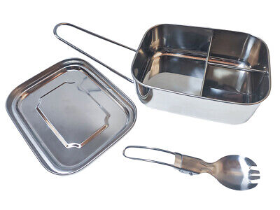 Lunchbox in Acciaio Inox Contenitore Per Pranzo Scatole Bento con Tre Scomparti