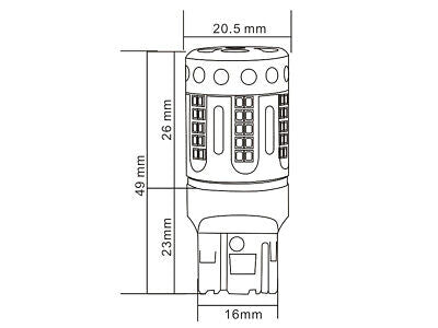 Lampada Led 7443 CK T20 W21/5W 100% Canbus 12V 21/5W Effettiva Bianco 6000K Con