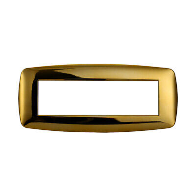 ETTROIT Placca Slim Serie Space 7P Colore Oro Lucido Compatibile Con Bticino