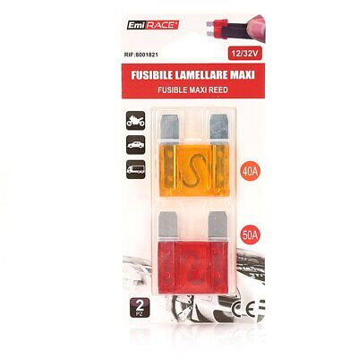 2 Fusibili Piatti Grande Maxi Reed 40A+50A 34,2X29,2X8,9mm