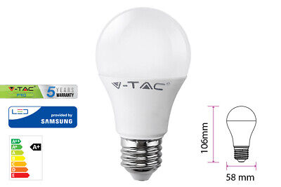 Lampada Led E27 A58 9W=60W Bianco Freddo Bulbo Sfera Chip Samsung Garanzia 5 An