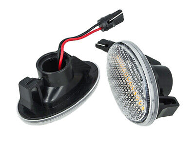 Kit Freccia Laterale a Led Side Marker Lente Trasparente Luce Bianco Per Merced