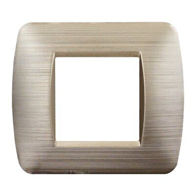 ETTROIT Placca Plastica Serie Space 2P Colore Oro Satinato Compatibile Con