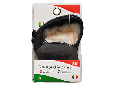 Guinzaglio per Cani 3 Metri Retrattile Colore Nero <ul> <li>Il Cinturino Del è