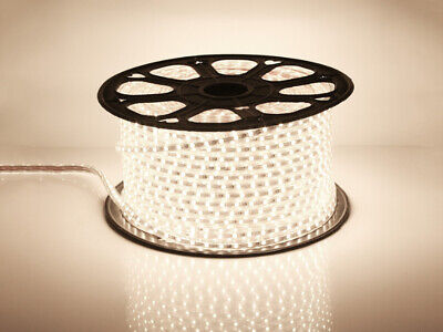 Bobina 100M Striscia Led 220V Bianco Freddo 6500K IP65 Passo 10mm 7W/M 700LM/W