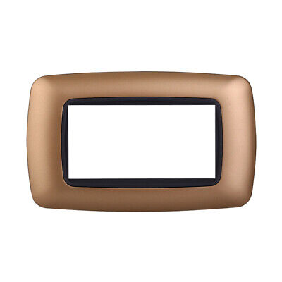 ETTROIT Placca Plastica Bombata Serie Space 4P Colore Oro Compatibile Con