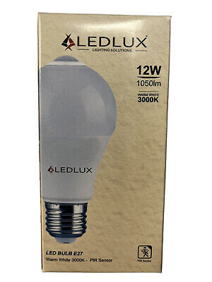 Lampada A Led E27 Con Sensore Movimento Infrarossi 12W 1050 Lumen A60 3000K