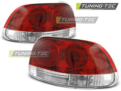 Coppia Set Fari Fanali Posteriori Tuning CRX DEL SOL 03.92-97 Rosso Bianco