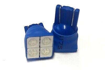 Coppia 2 Lampade Led T10 Con 4 Smd 5050 Frontale Colore Blue Blu 12V 0,5W <p>