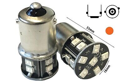 24V Lampada Led BAU15S R5W PY21W Colore Arancione 16 Smd 2835 Piedi Storti Luce