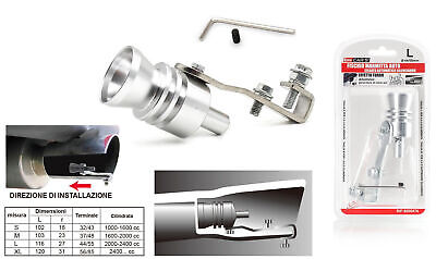 Fischietto Marmitta Auto Effetto Turbo Sound Size L Per Terminali Di Scarico Da