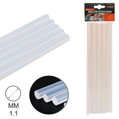 5 Pezzi di Stick Colla Trasparente D11mmX20cm Per Pistola a Caldo <ul><li>Sia