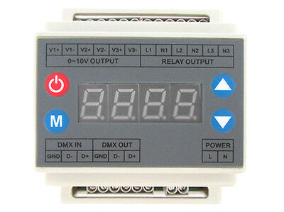 Centralina DMX Led Dimmer Con Segnale 0-10V Convertitore Segnale da DMX512 a 0-1