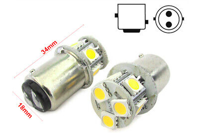 2 Lampade Led Barca Nautica BAY15D Bianco Freddo 12V 24V 2W No Polarita Piedi