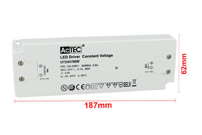 Alimentatore Trasformatore CV Slim 24V 50W 2,1A Voltaggio Costante 187x62x22mm