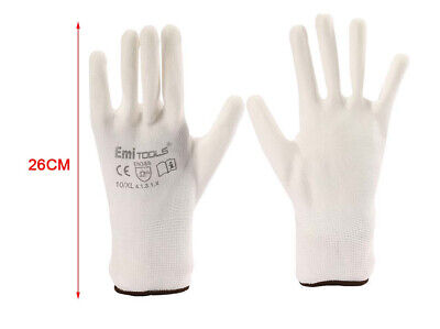 12 Paia Guanti da Lavoro Bianco Taglia XL 10 Con Rivestimento in Lattice <ul>
