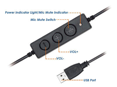 Cuffia Monoaurale Con USB Microfono Auricolare Professionale Per PC Notebook